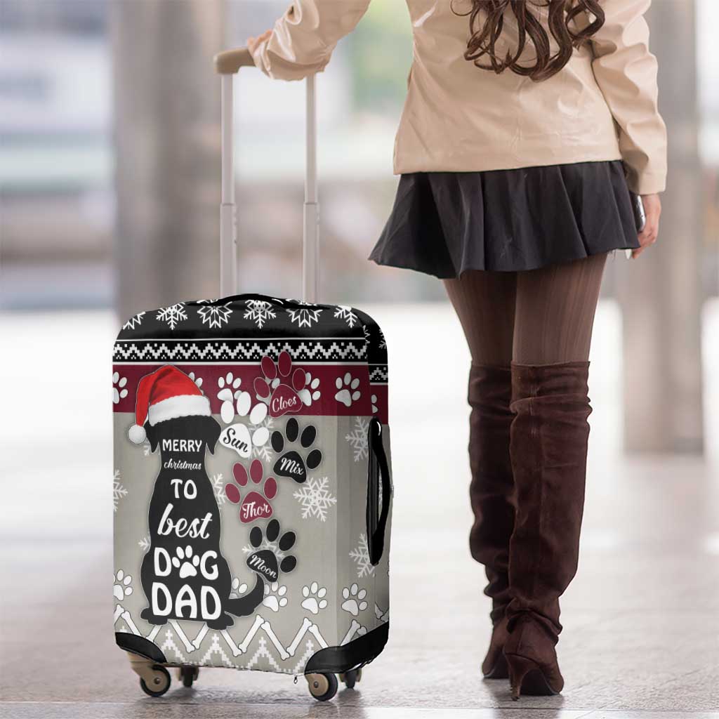 To Best Dog Dad Christmas Design Luggage Cover Xmas Holiday Patterns - Wonder Print Shop