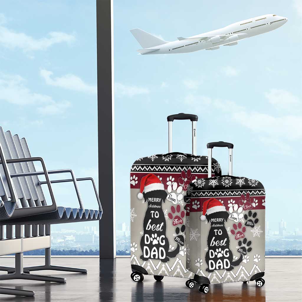 To Best Dog Dad Christmas Design Luggage Cover Xmas Holiday Patterns - Wonder Print Shop