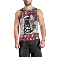 To Best Dog Dad Christmas Design Men Tank Top Xmas Holiday Patterns - Wonder Print Shop