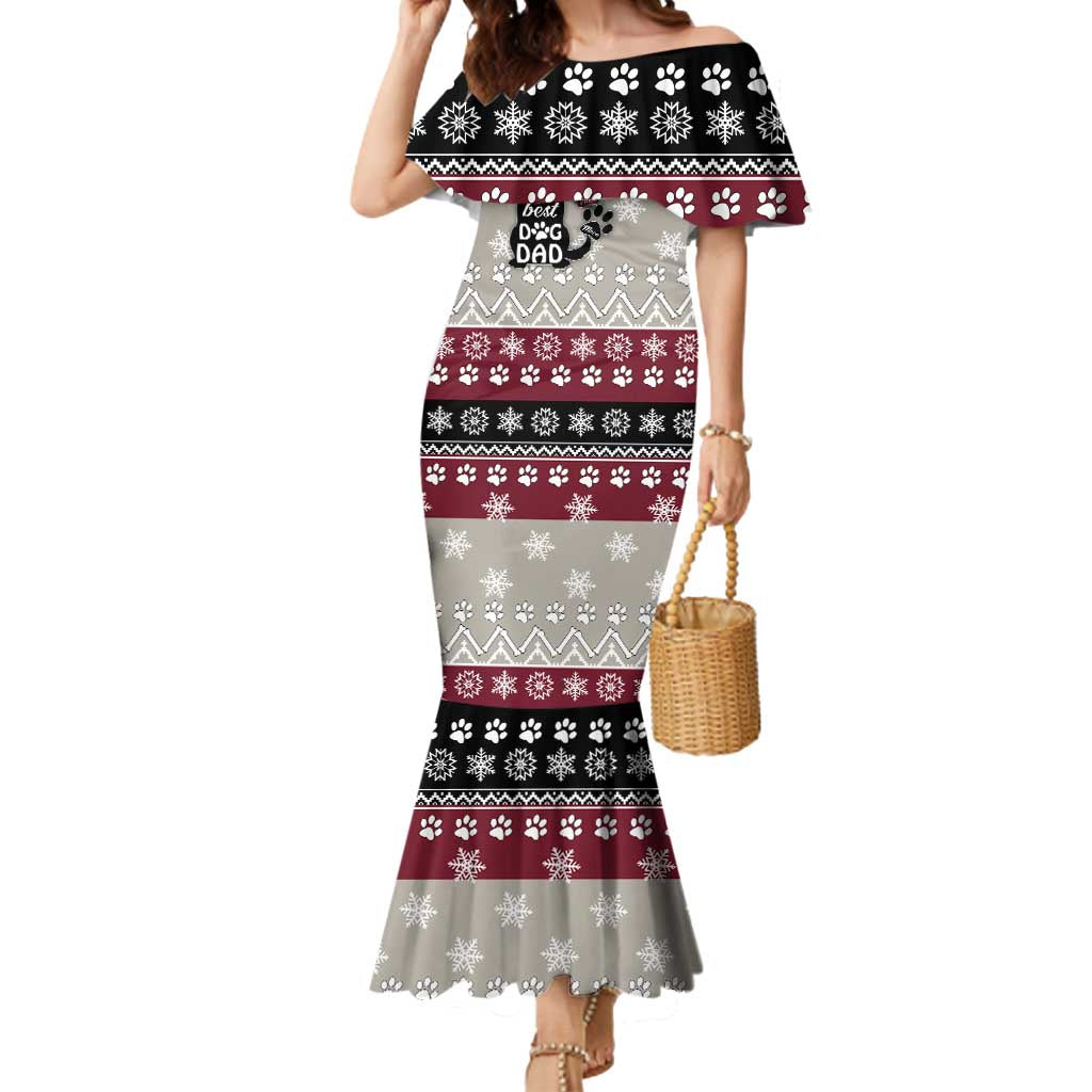 To Best Dog Dad Christmas Design Mermaid Dress Xmas Holiday Patterns - Wonder Print Shop