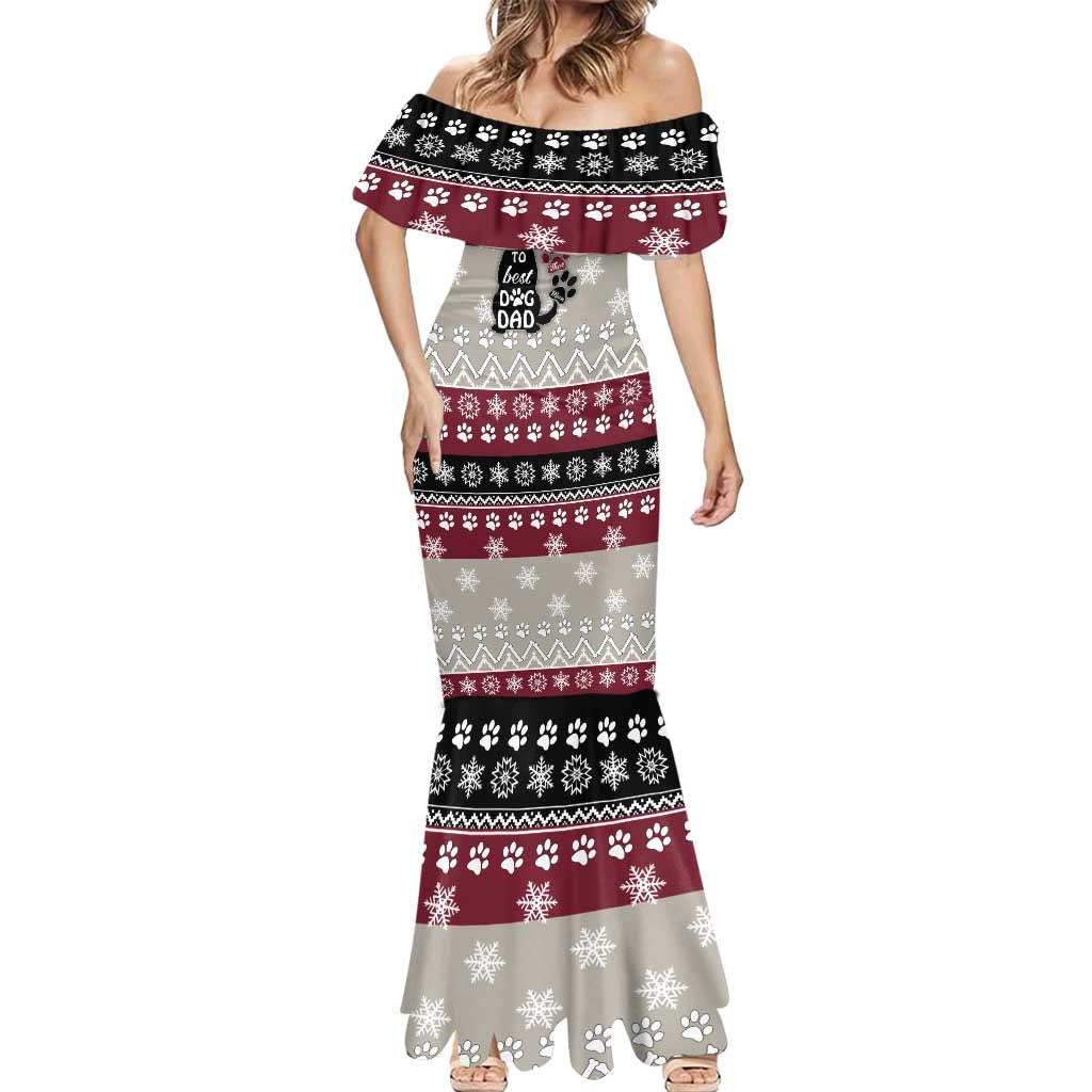 To Best Dog Dad Christmas Design Mermaid Dress Xmas Holiday Patterns - Wonder Print Shop