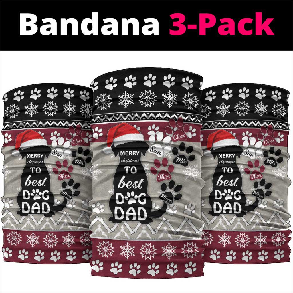 To Best Dog Dad Christmas Design Neck Gaiter Xmas Holiday Patterns - Wonder Print Shop