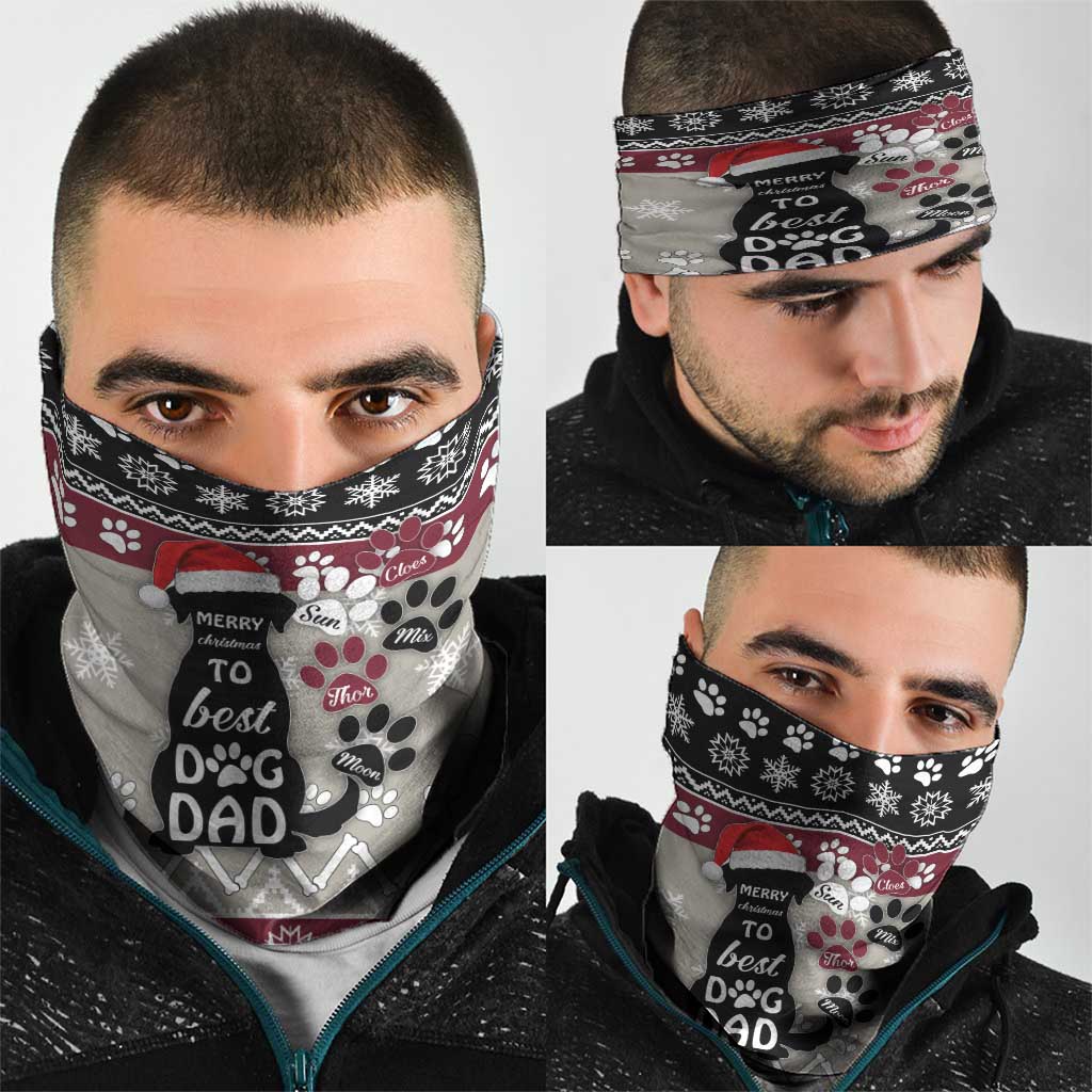To Best Dog Dad Christmas Design Neck Gaiter Xmas Holiday Patterns - Wonder Print Shop