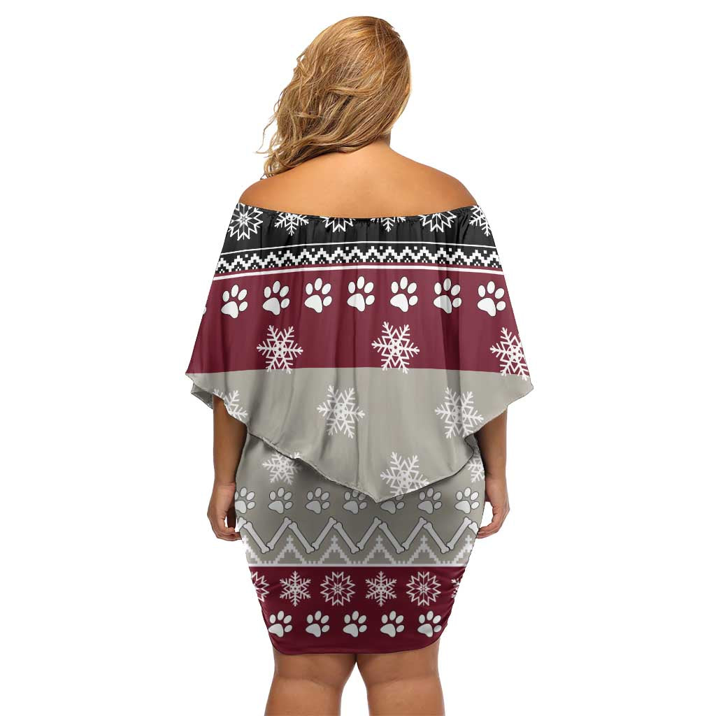 To Best Dog Dad Christmas Design Off Shoulder Short Dress Xmas Holiday Patterns - Wonder Print Shop