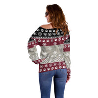 To Best Dog Dad Christmas Design Off Shoulder Sweater Xmas Holiday Patterns - Wonder Print Shop