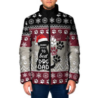 To Best Dog Dad Christmas Design Padded Jacket Xmas Holiday Patterns - Wonder Print Shop