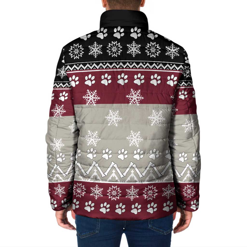 To Best Dog Dad Christmas Design Padded Jacket Xmas Holiday Patterns - Wonder Print Shop