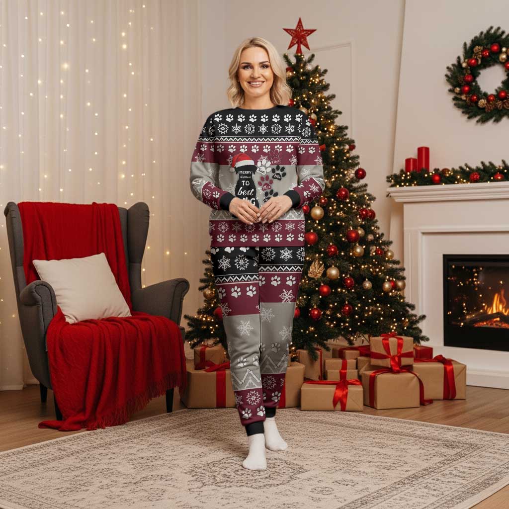 To Best Dog Dad Christmas Design Christmas Pajama Set Xmas Holiday Patterns - Wonder Print Shop