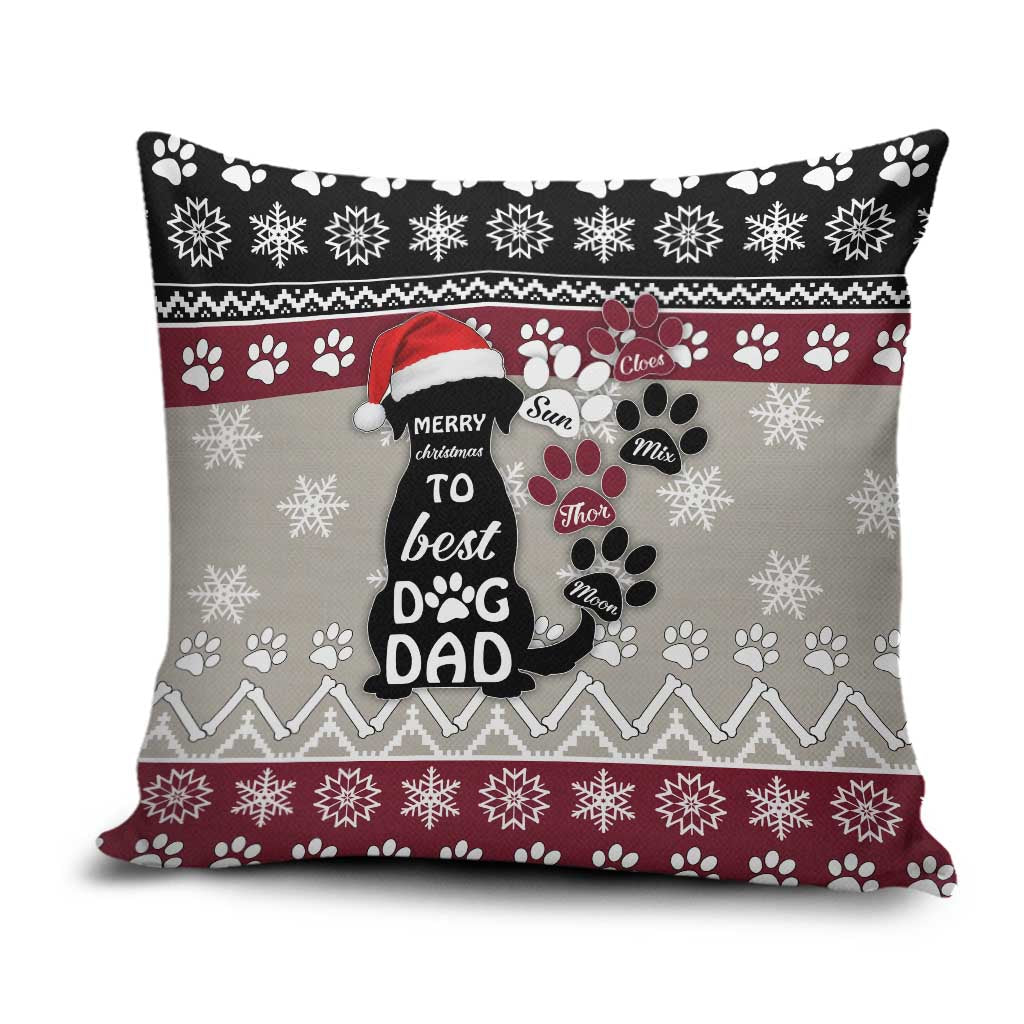 To Best Dog Dad Christmas Design Pillow Cover Xmas Holiday Patterns - Wonder Print Shop