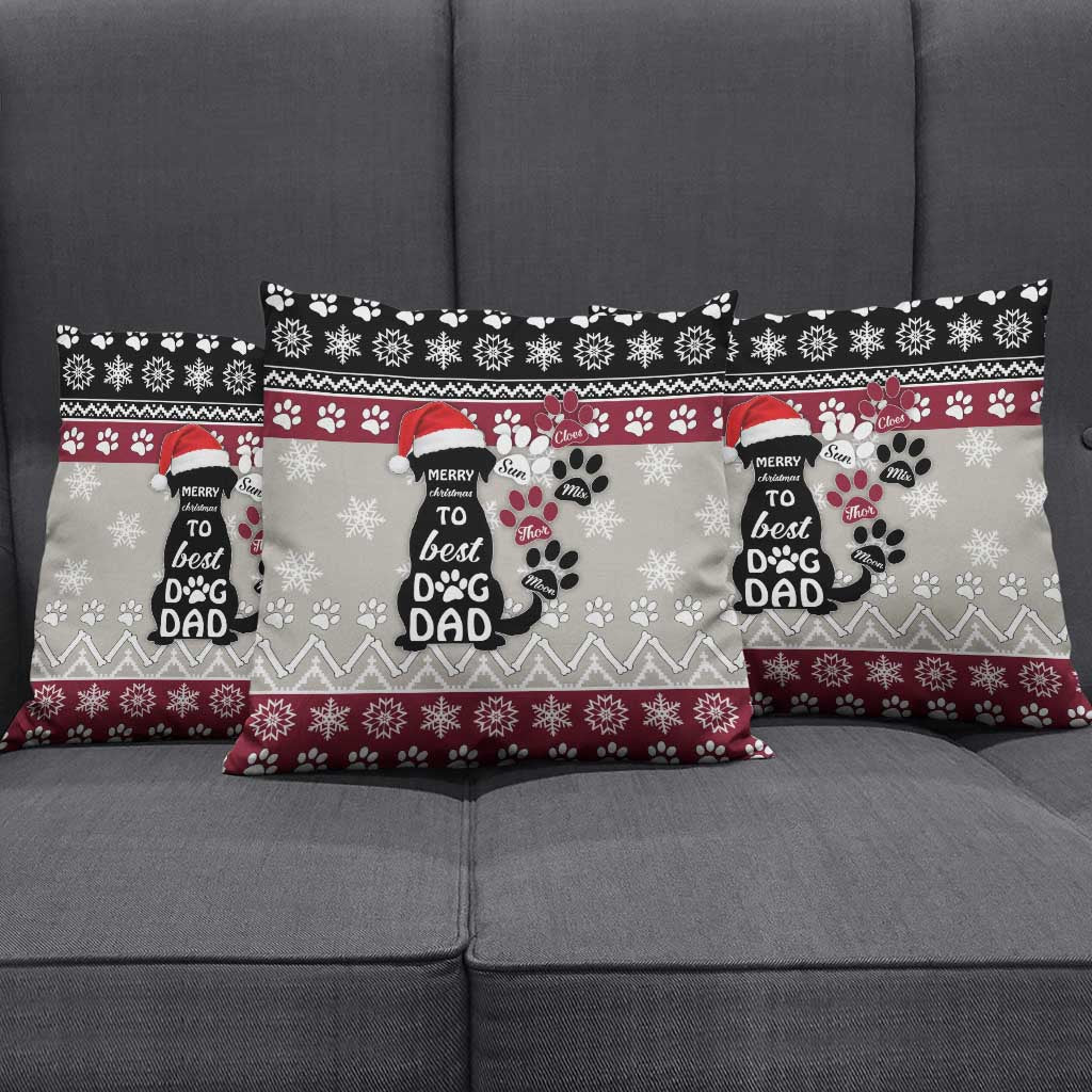 To Best Dog Dad Christmas Design Pillow Cover Xmas Holiday Patterns - Wonder Print Shop