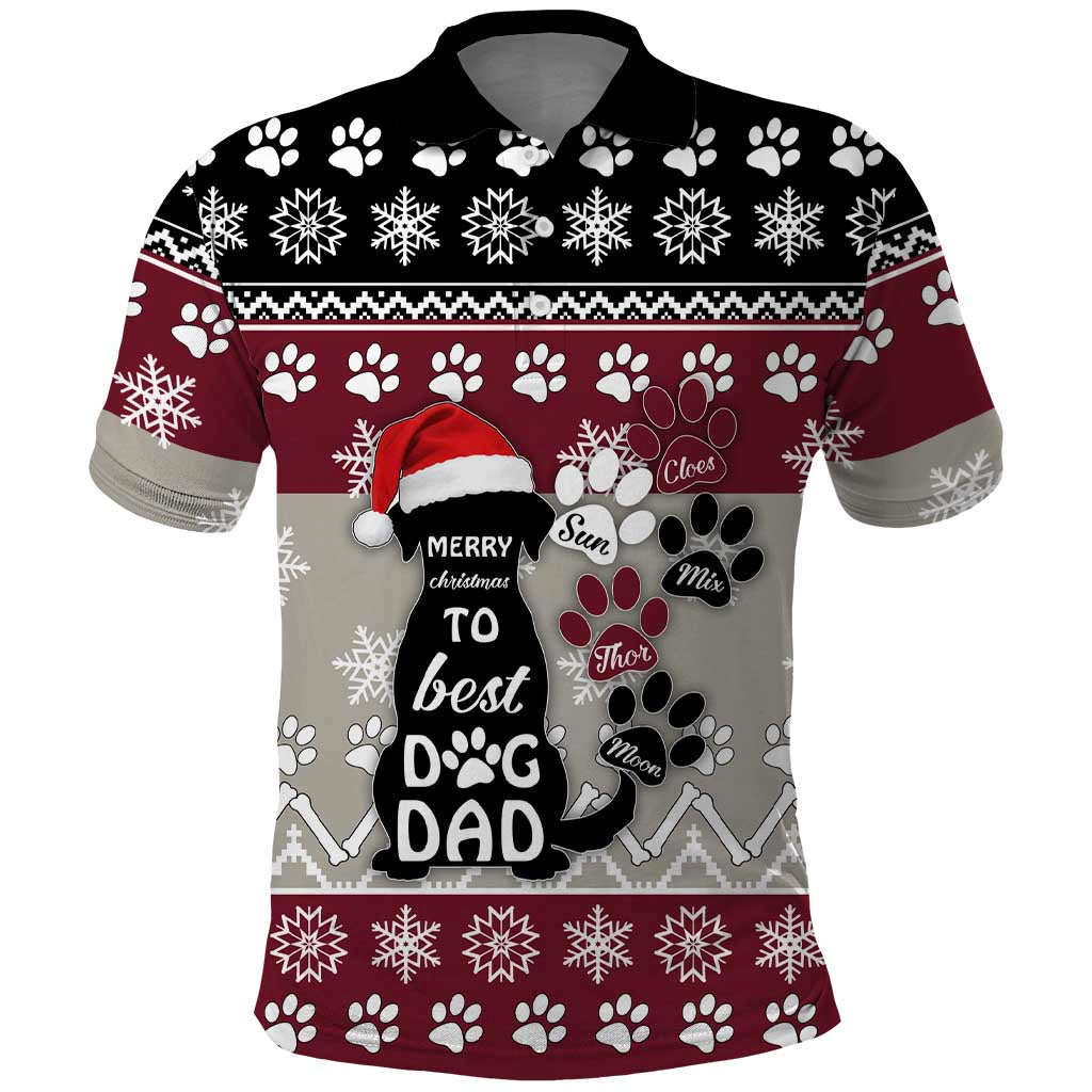 To Best Dog Dad Christmas Design Polo Shirt Xmas Holiday Patterns - Wonder Print Shop