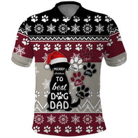 To Best Dog Dad Christmas Design Polo Shirt Xmas Holiday Patterns - Wonder Print Shop