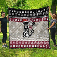 To Best Dog Dad Christmas Design Quilt Xmas Holiday Patterns - Wonder Print Shop