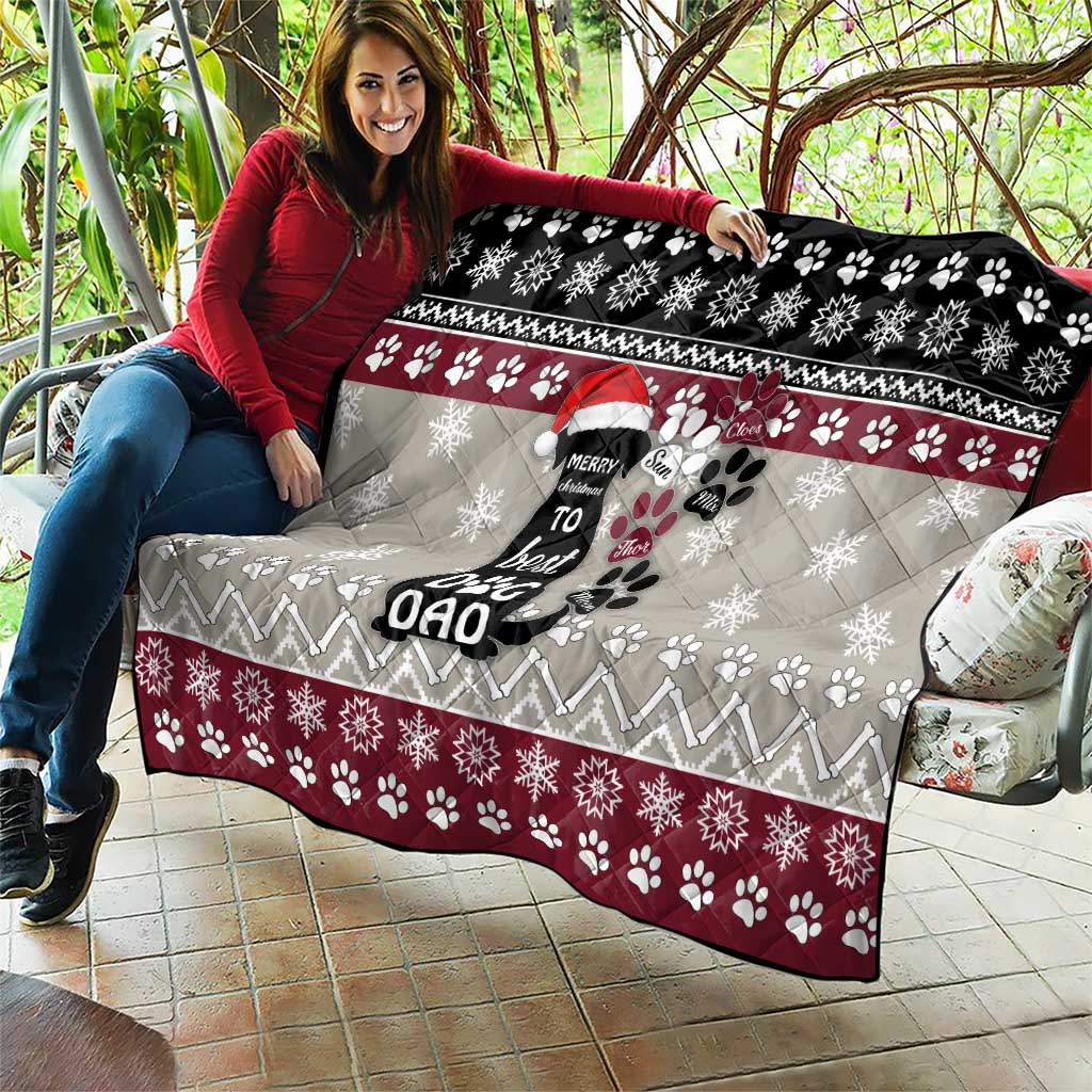 To Best Dog Dad Christmas Design Quilt Xmas Holiday Patterns - Wonder Print Shop