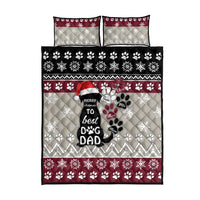 To Best Dog Dad Christmas Design Quilt Bed Set Xmas Holiday Patterns - Wonder Print Shop