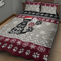 To Best Dog Dad Christmas Design Quilt Bed Set Xmas Holiday Patterns - Wonder Print Shop