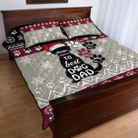 To Best Dog Dad Christmas Design Quilt Bed Set Xmas Holiday Patterns - Wonder Print Shop