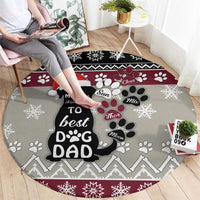 To Best Dog Dad Christmas Design Round Carpet Xmas Holiday Patterns - Wonder Print Shop