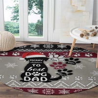 To Best Dog Dad Christmas Design Round Carpet Xmas Holiday Patterns - Wonder Print Shop