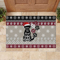 To Best Dog Dad Christmas Design Rubber Doormat Xmas Holiday Patterns - Wonder Print Shop