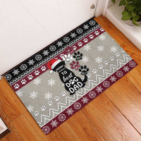 To Best Dog Dad Christmas Design Rubber Doormat Xmas Holiday Patterns - Wonder Print Shop