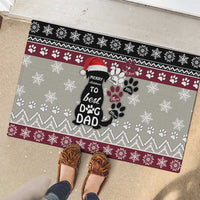 To Best Dog Dad Christmas Design Rubber Doormat Xmas Holiday Patterns - Wonder Print Shop