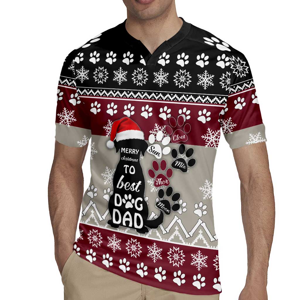 To Best Dog Dad Christmas Design Rugby Jersey Xmas Holiday Patterns - Wonder Print Shop