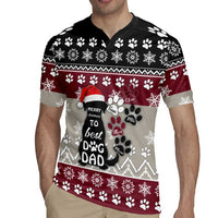 To Best Dog Dad Christmas Design Rugby Jersey Xmas Holiday Patterns - Wonder Print Shop