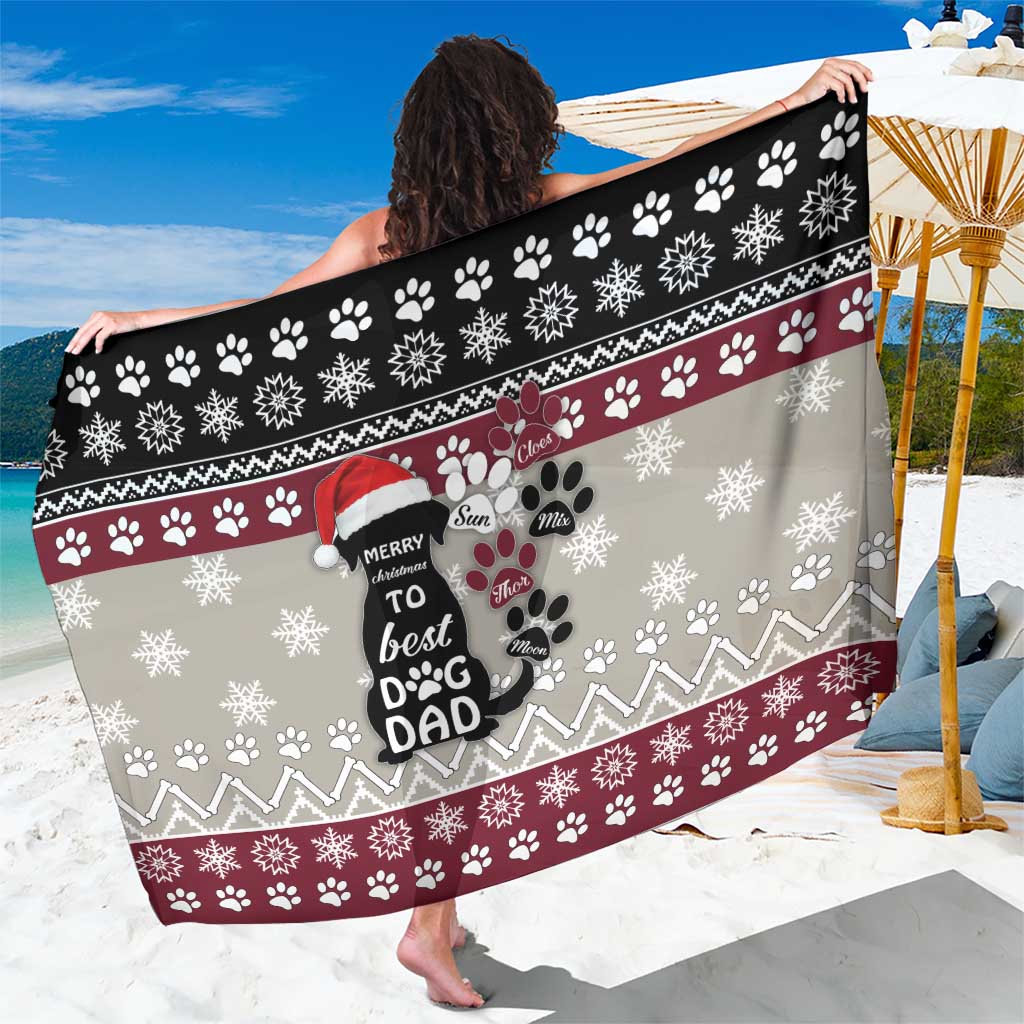 To Best Dog Dad Christmas Design Sarong Xmas Holiday Patterns - Wonder Print Shop