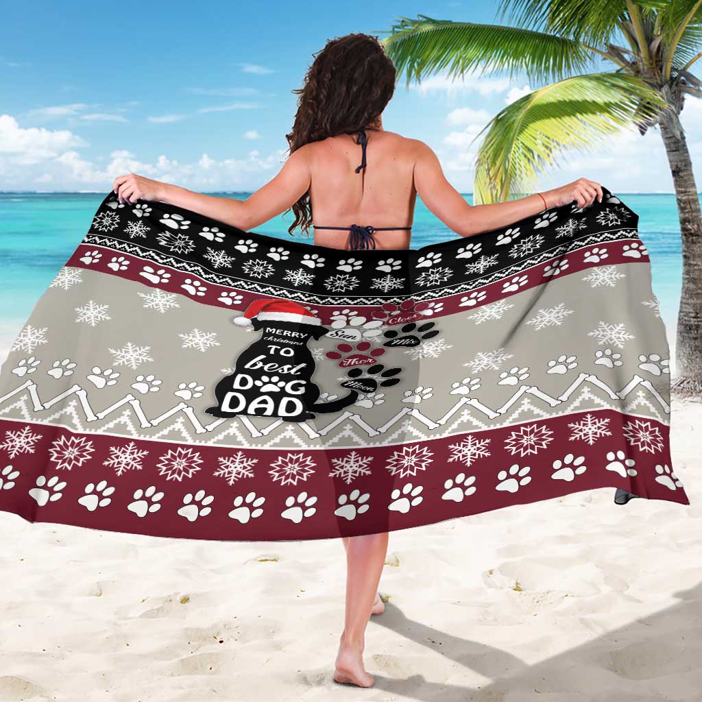 To Best Dog Dad Christmas Design Sarong Xmas Holiday Patterns - Wonder Print Shop