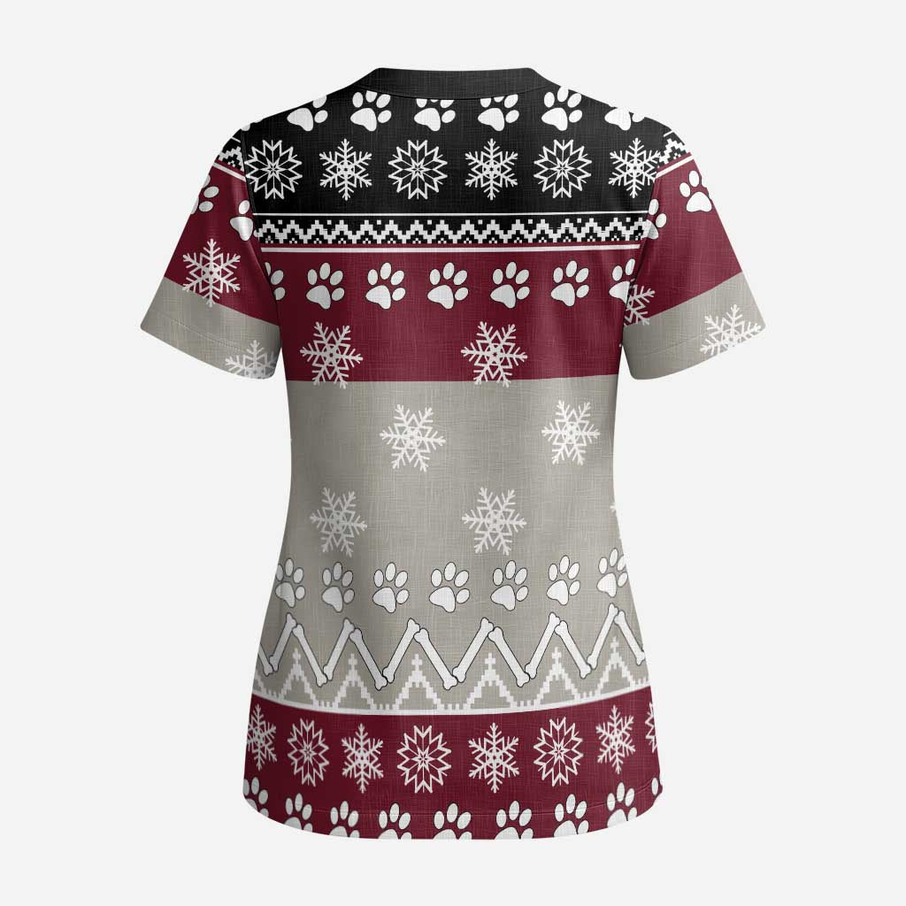 To Best Dog Dad Christmas Design Scrub Top Xmas Holiday Patterns - Wonder Print Shop