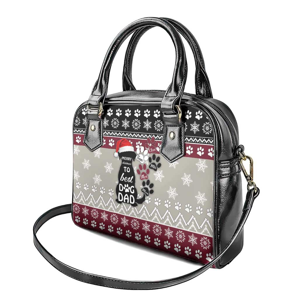 To Best Dog Dad Christmas Design Shoulder Handbag Xmas Holiday Patterns - Wonder Print Shop