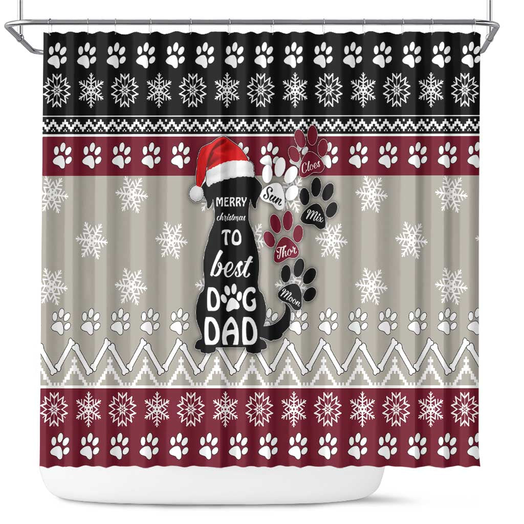 To Best Dog Dad Christmas Design Shower Curtain Xmas Holiday Patterns - Wonder Print Shop