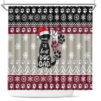 To Best Dog Dad Christmas Design Shower Curtain Xmas Holiday Patterns - Wonder Print Shop