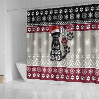 To Best Dog Dad Christmas Design Shower Curtain Xmas Holiday Patterns - Wonder Print Shop