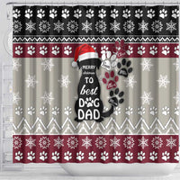 To Best Dog Dad Christmas Design Shower Curtain Xmas Holiday Patterns - Wonder Print Shop