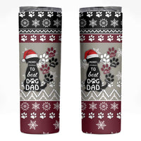 To Best Dog Dad Christmas Design Skinny Tumbler Xmas Holiday Patterns - Wonder Print Shop