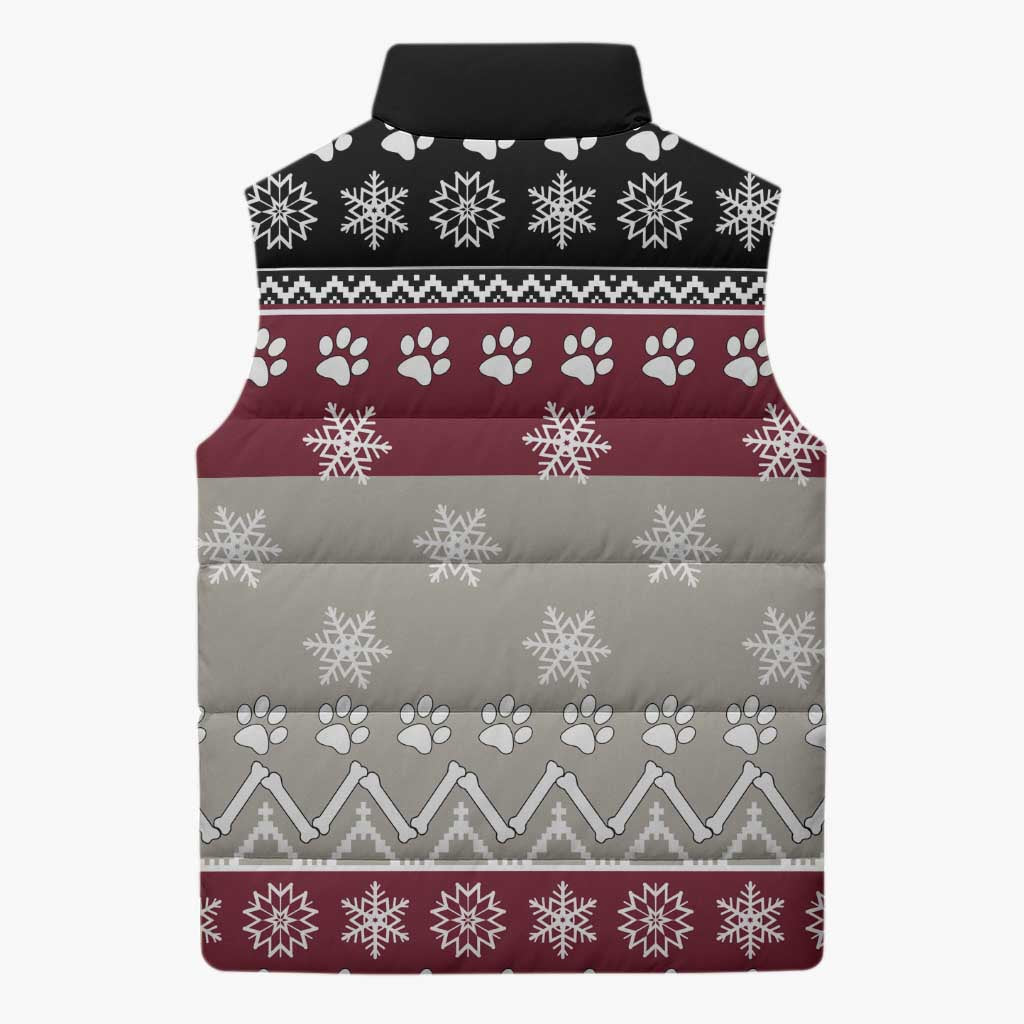 To Best Dog Dad Christmas Design Sleeveless Puffer Jacket Xmas Holiday Patterns - Wonder Print Shop