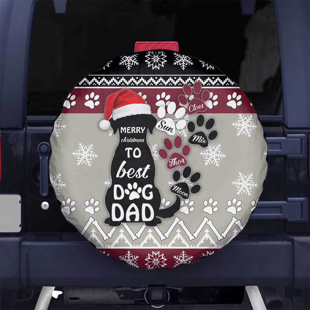 To Best Dog Dad Christmas Design Spare Tire Cover Xmas Holiday Patterns - Wonder Print Shop