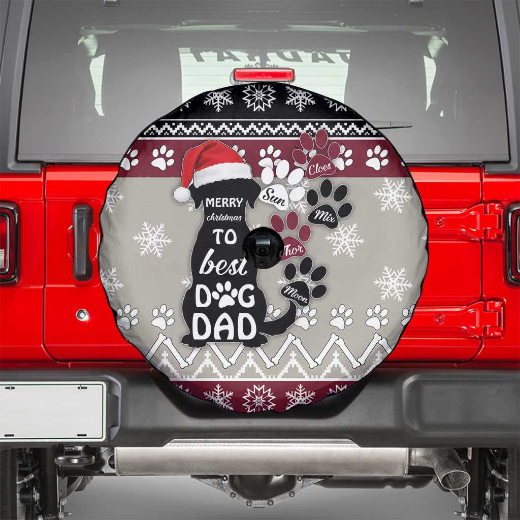 To Best Dog Dad Christmas Design Spare Tire Cover Xmas Holiday Patterns - Wonder Print Shop