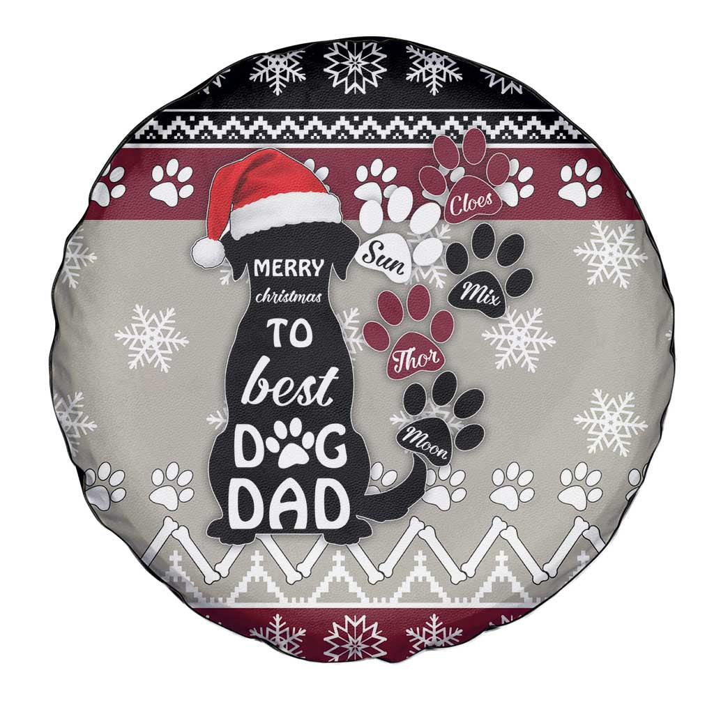 To Best Dog Dad Christmas Design Spare Tire Cover Xmas Holiday Patterns - Wonder Print Shop