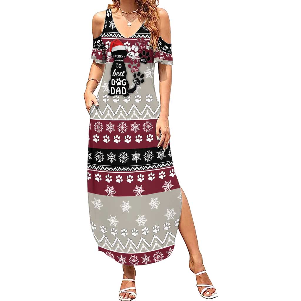 To Best Dog Dad Christmas Design Summer Maxi Dress Xmas Holiday Patterns - Wonder Print Shop