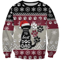 To Best Dog Dad Christmas Design Sweatshirt Xmas Holiday Patterns - Wonder Print Shop