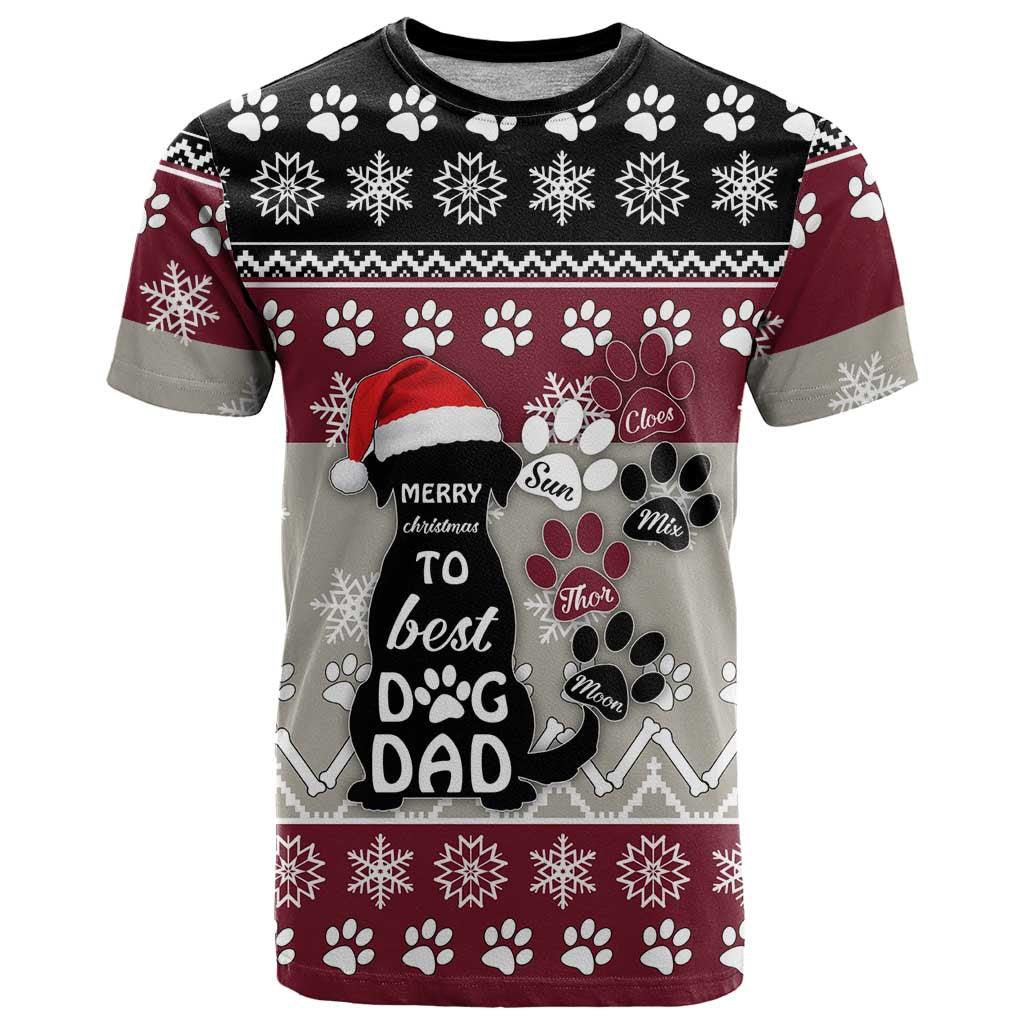 To Best Dog Dad Christmas Design T Shirt Xmas Holiday Patterns - Wonder Print Shop