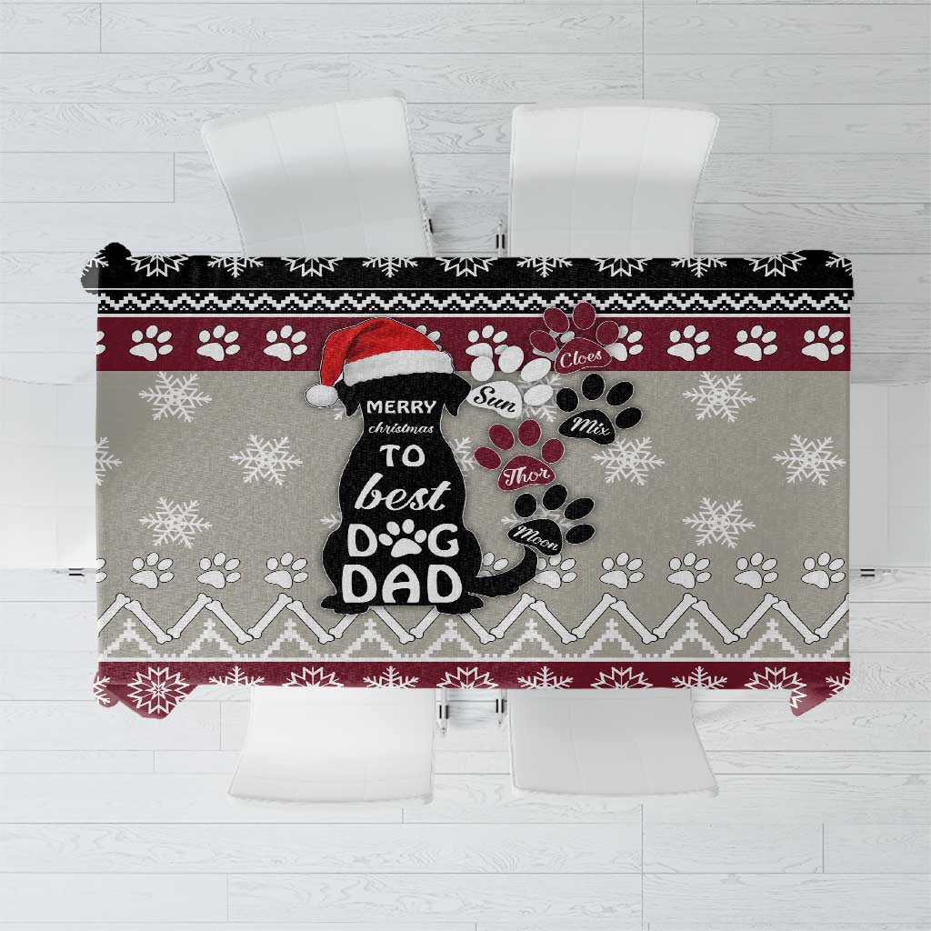 To Best Dog Dad Christmas Design Tablecloth Xmas Holiday Patterns - Wonder Print Shop