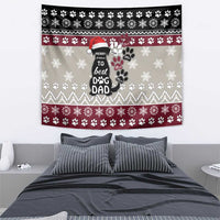 To Best Dog Dad Christmas Design Tapestry Xmas Holiday Patterns - Wonder Print Shop