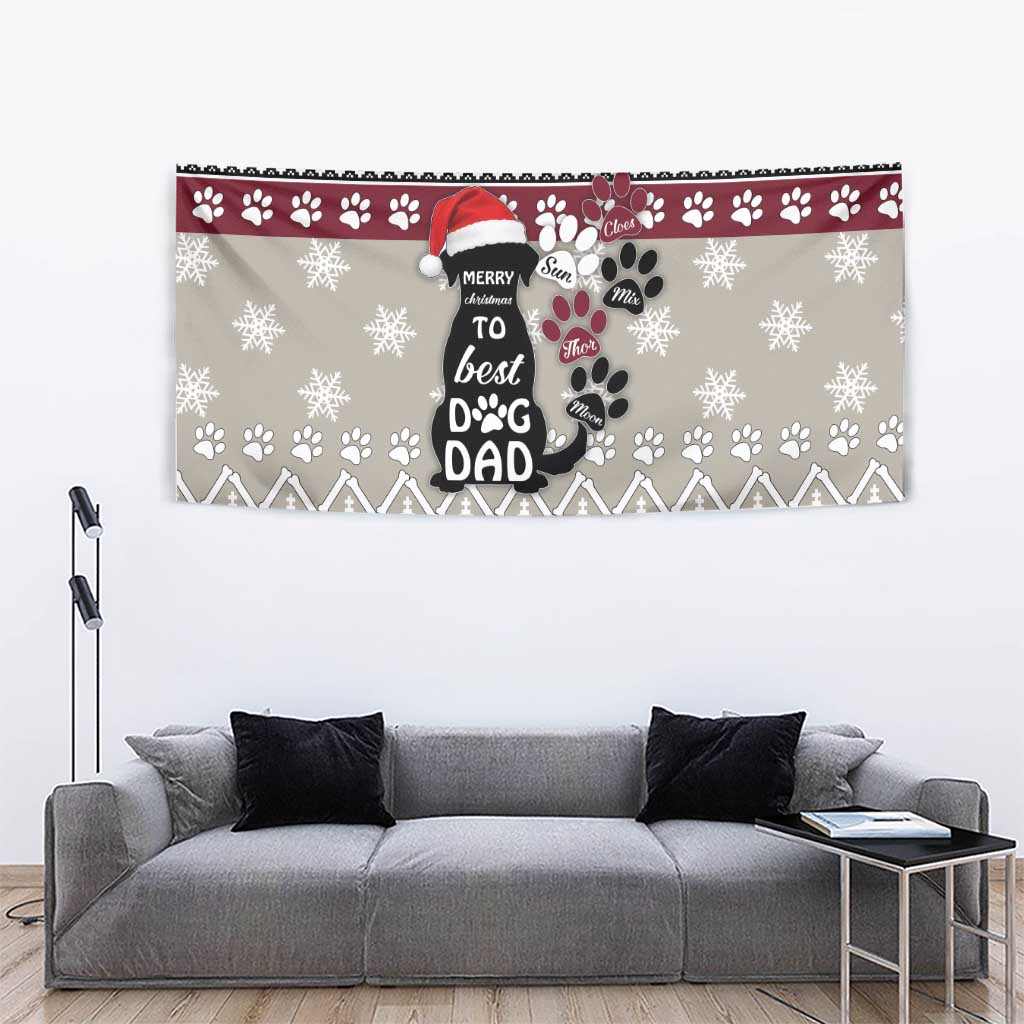 To Best Dog Dad Christmas Design Tapestry Xmas Holiday Patterns - Wonder Print Shop