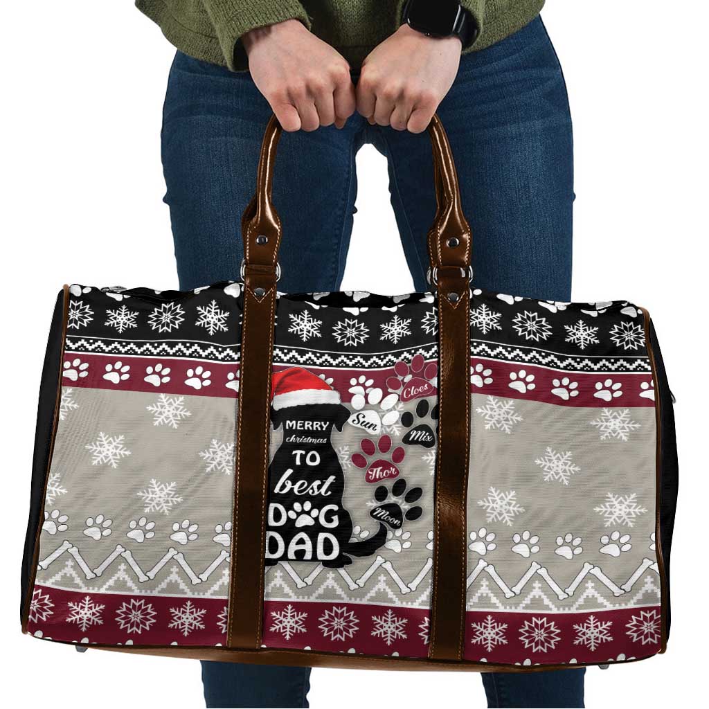 To Best Dog Dad Christmas Design Travel Bag Xmas Holiday Patterns - Wonder Print Shop
