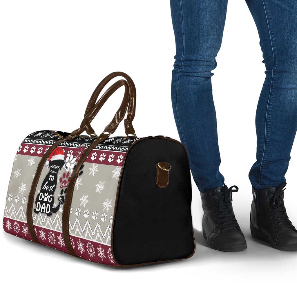 To Best Dog Dad Christmas Design Travel Bag Xmas Holiday Patterns - Wonder Print Shop