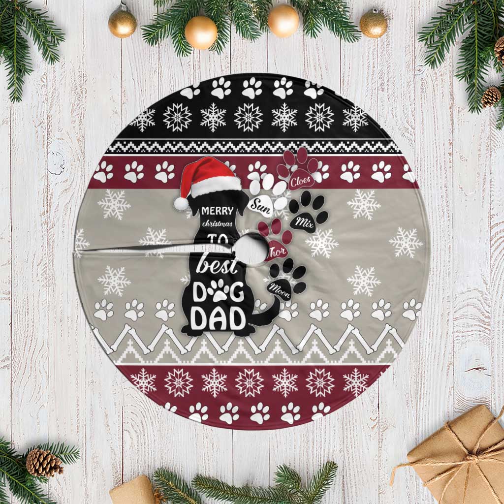 To Best Dog Dad Christmas Design Tree Skirt Xmas Holiday Patterns - Wonder Print Shop